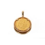 A 1786 George III Guinea in 15ct gold mount, 11.5g