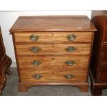 A George III mahogany chest fitted four long graduated drawers raised on bracket feet, 84cm wide x