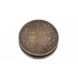 An 1862 silver 1 rupee