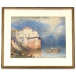 Henry MacBeth Raeburn 1860-1947, study of Toledo Ferry, signed watercolour, 36cm x 48cm