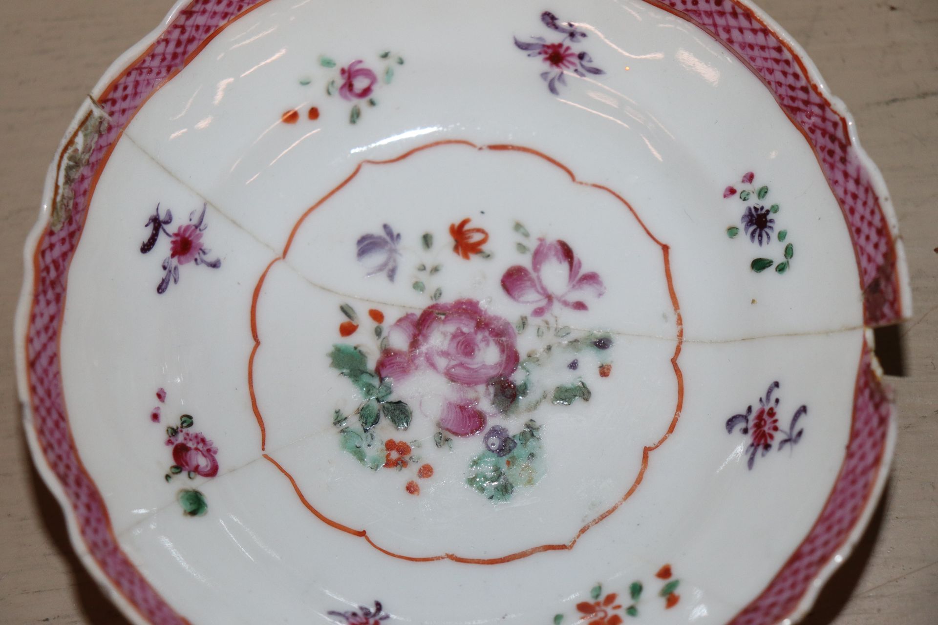 A Chinese Imari pattern shallow dish, 25cm dia.; a Chinese blue and white bowl decorated pagodas and - Image 21 of 26