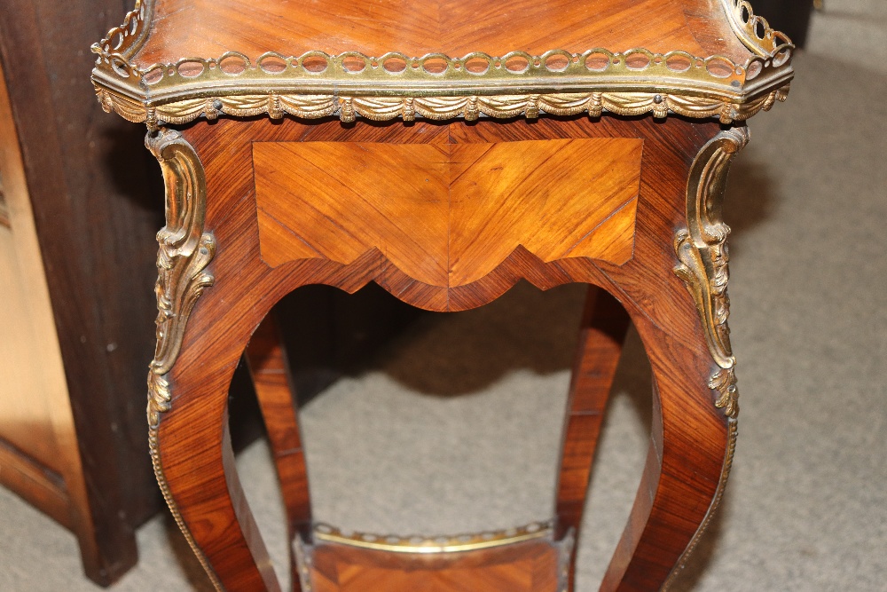 A pair of 19th Century French walnut and cross banded two tier side tables surmounted by pierced - Image 61 of 110