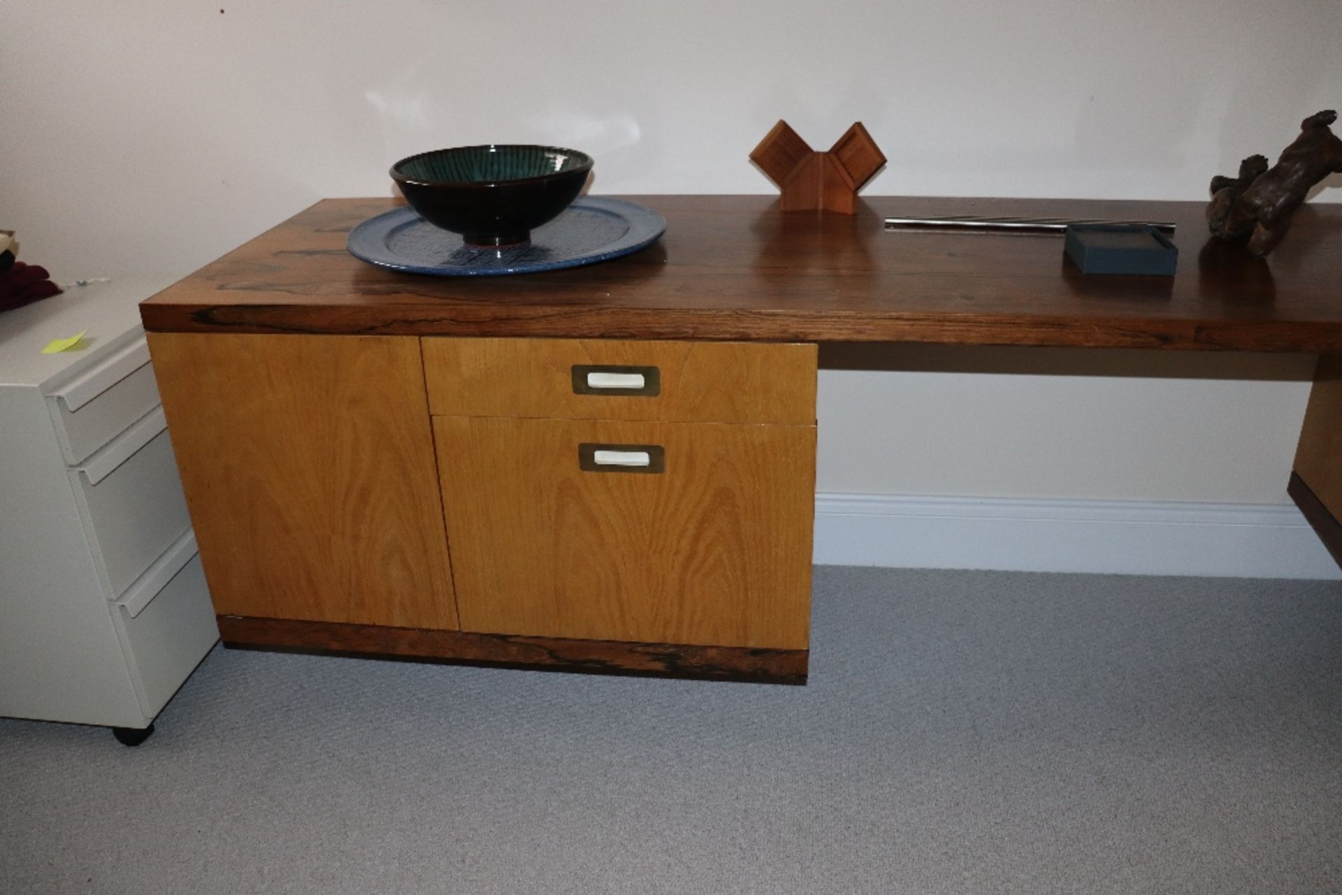 Desmond Ryan, a 1970's rosewood side cabinet fitted adjustable glass shelves and cupboards below, - Image 10 of 26