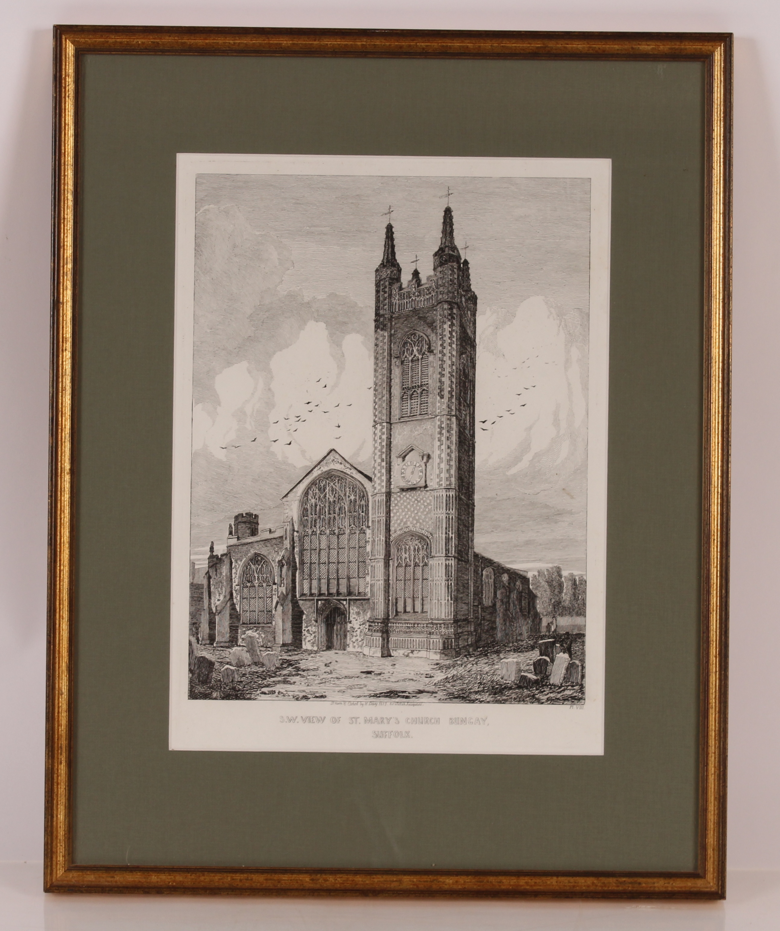 Henry Davey, three etchings depicting the North West view of St Mary's Church, Bungay, the South - Bild 2 aus 6