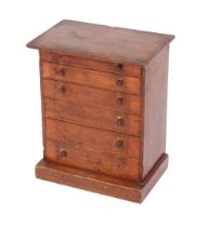 A Victorian pine six drawer specimen chest, 38cm wide x 47cm high