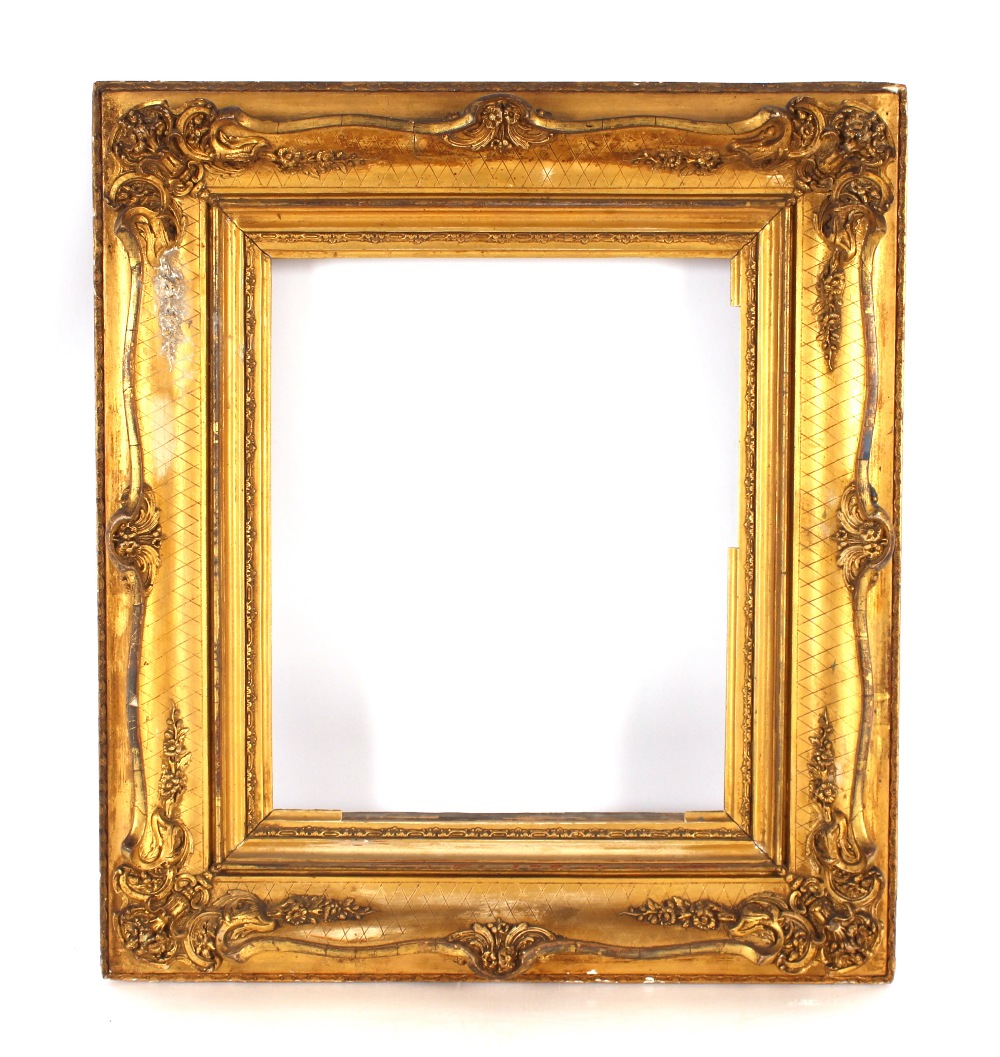 A Regency carved gilt wood picture frame, 56cm x 47cm overall