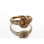 A Victorian gold and citrine set dress ring AF, 2.1gms. Size L/M See further images on the online