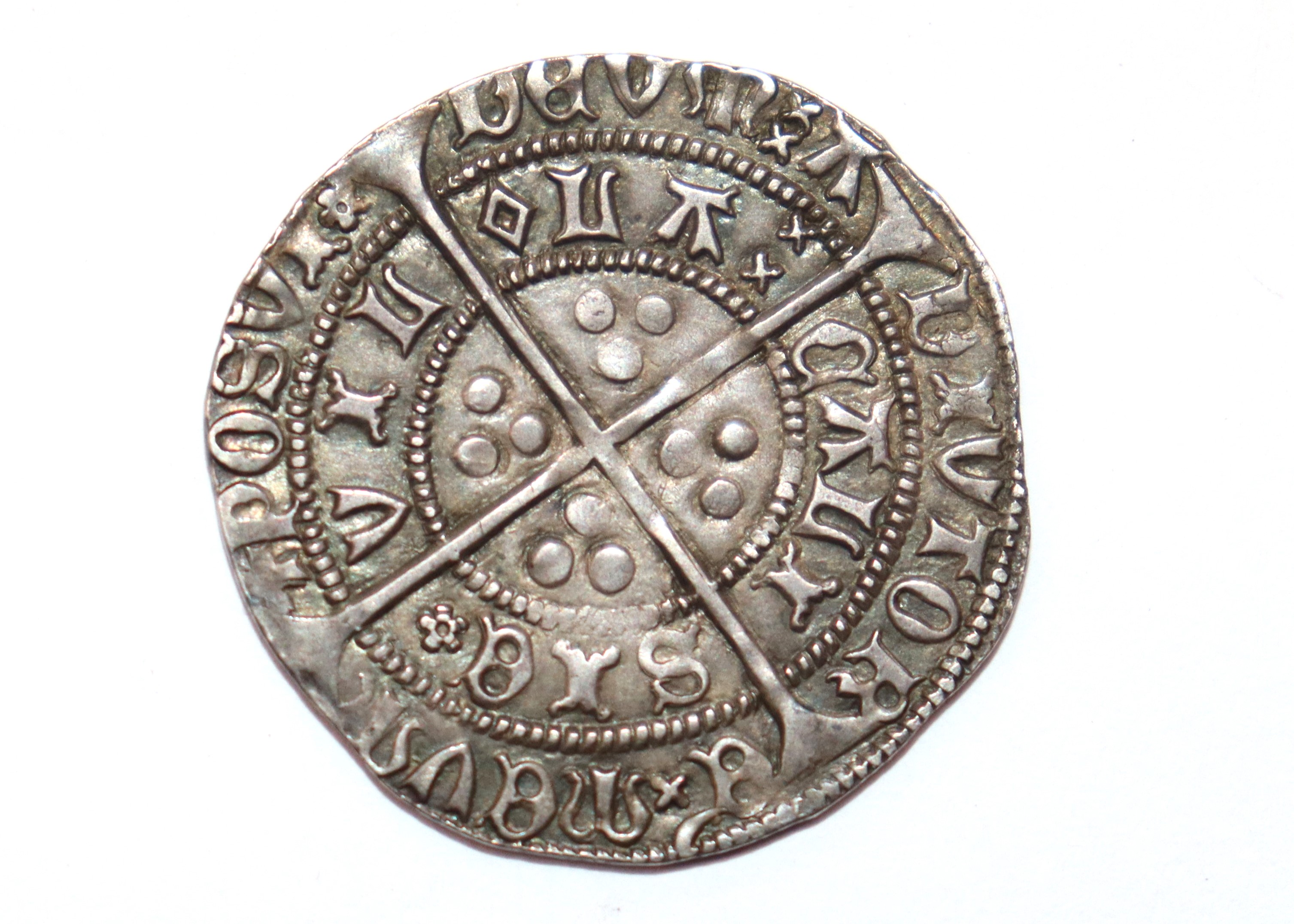 A Henry VI groat Villa Calisie, rosette and mascle