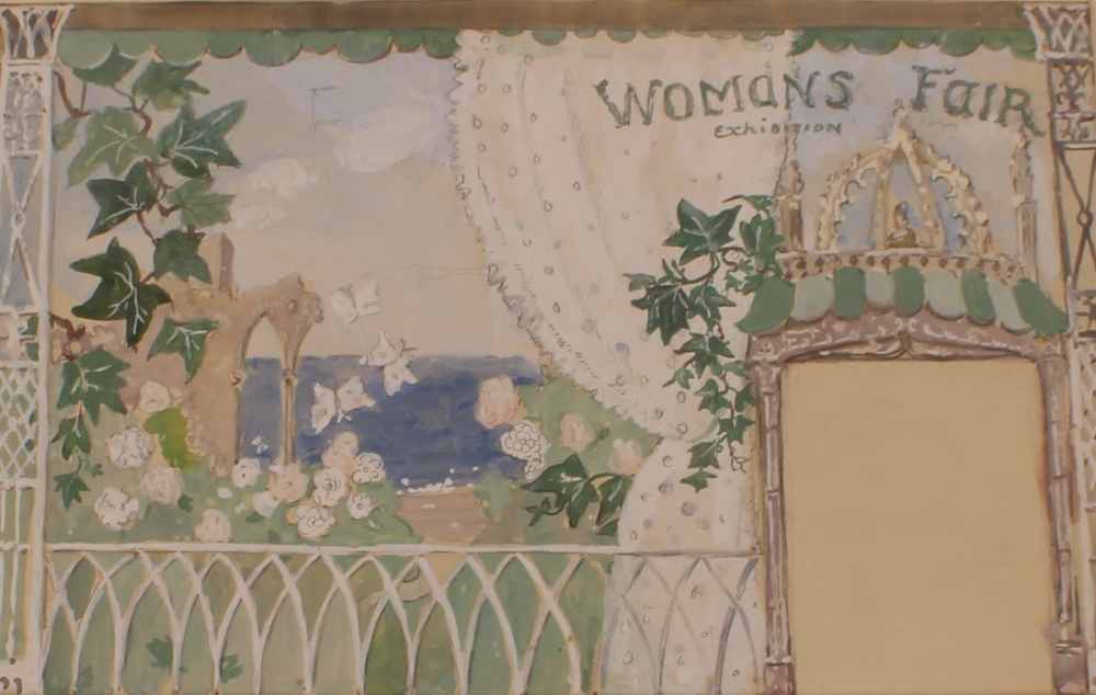 Allan Walton 1891-1948, watercolour study for Women's Fair Exhibition; various other unframed