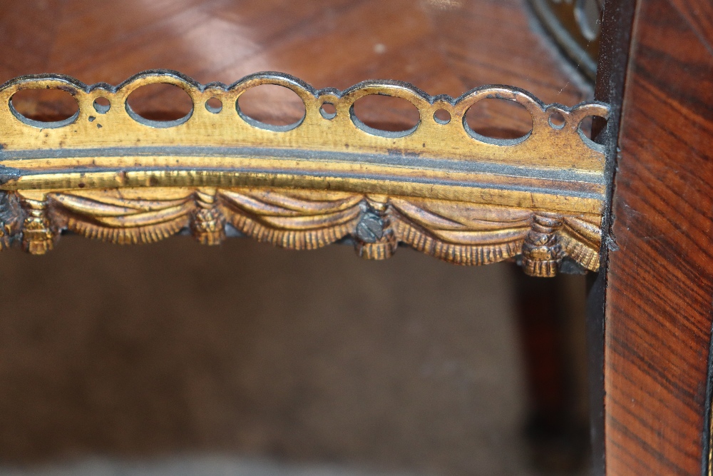 A pair of 19th Century French walnut and cross banded two tier side tables surmounted by pierced - Image 101 of 110