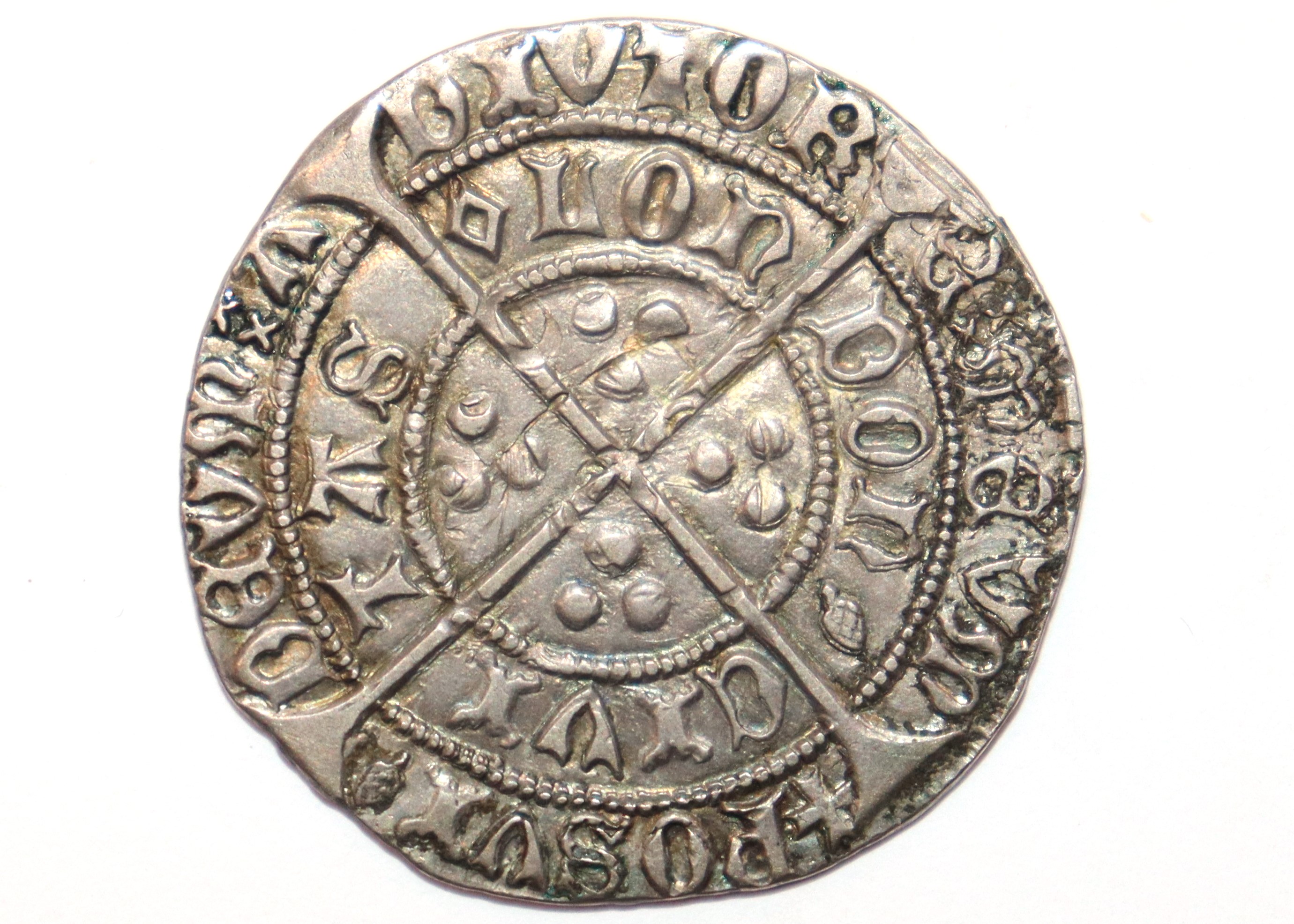 A Henry VI groat London, pine cone and mascle