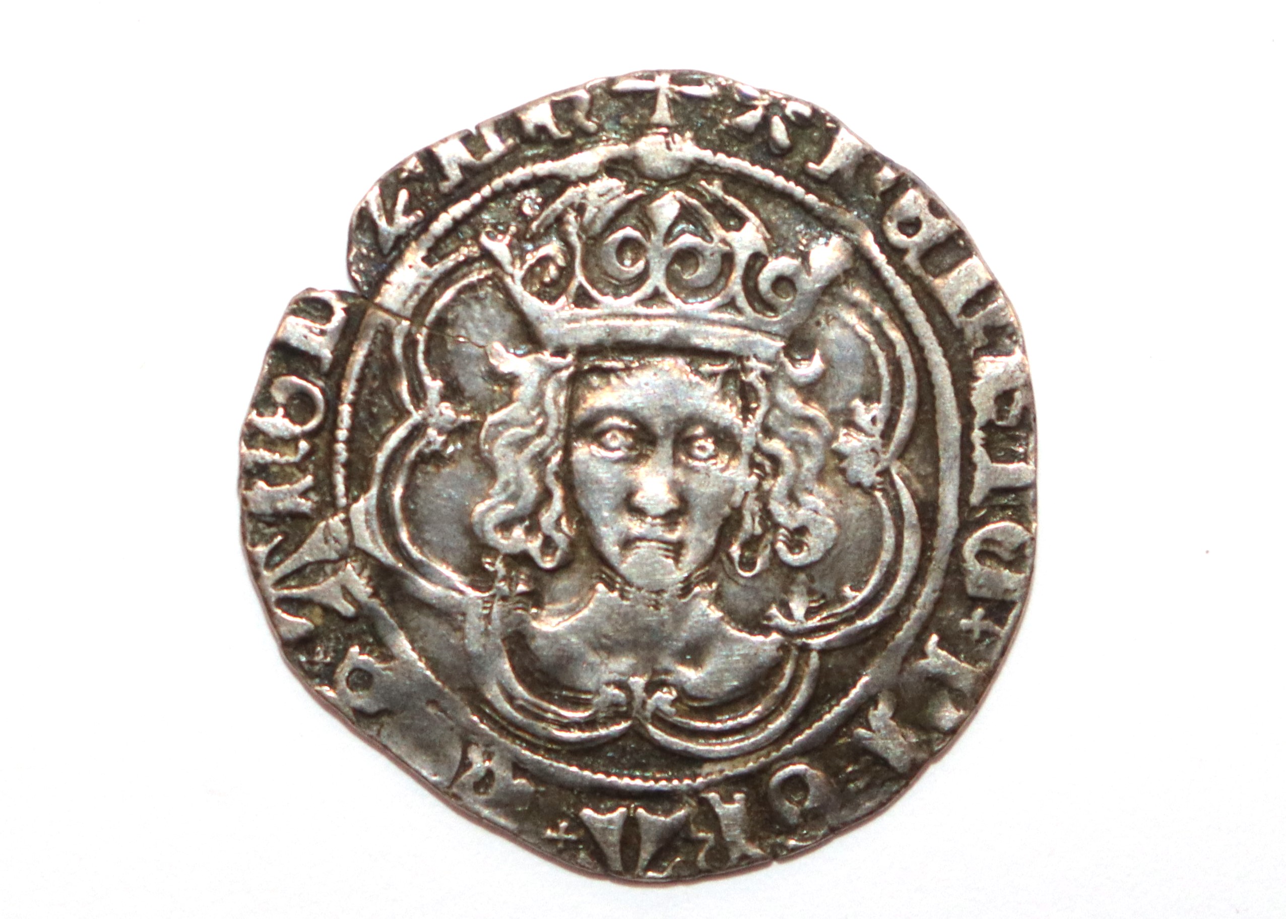 A Henry VII groat, MM pansy facing bust - Bild 2 aus 4