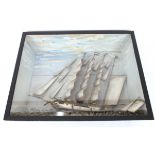 A 19th Century Folk Art ships diorama, 78cm x 66c