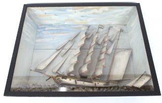 A 19th Century Folk Art ships diorama, 78cm x 66c
