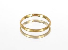 A Victorian High Carat gold ring dated 1841, 1.3gms