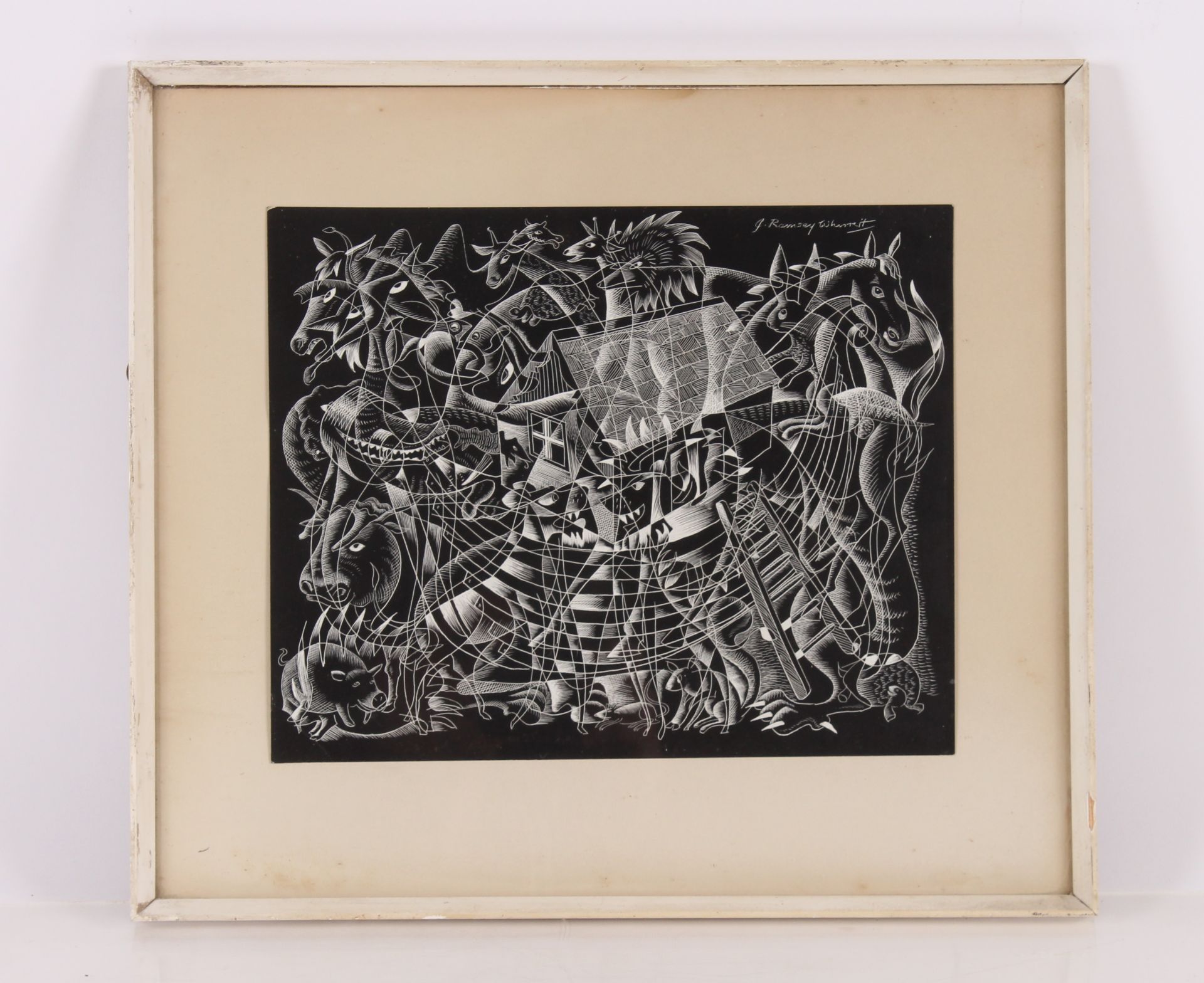Joseph Wherrett, geometric abstract print, untitled, 24cm x 30cm - Image 2 of 2
