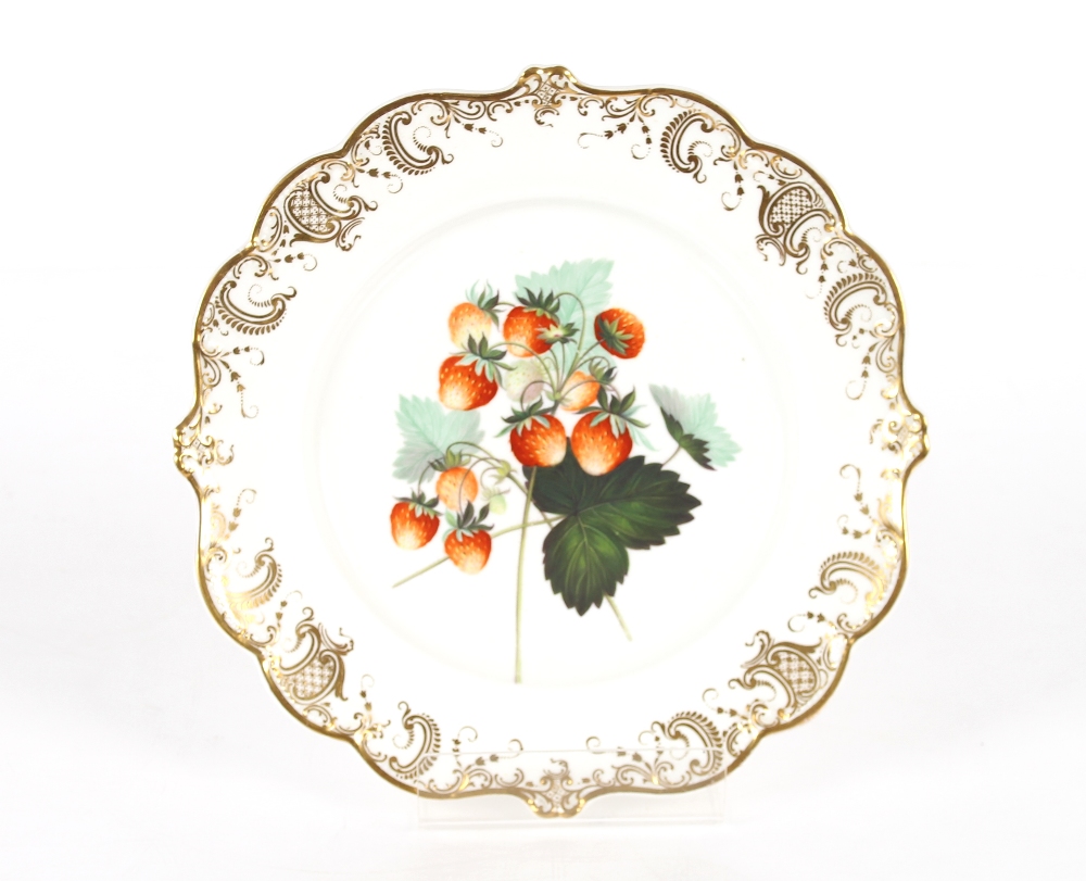 A Davenport Long Port Staffordshire part dessert service, decorated various fruits within foliate - Image 2 of 25