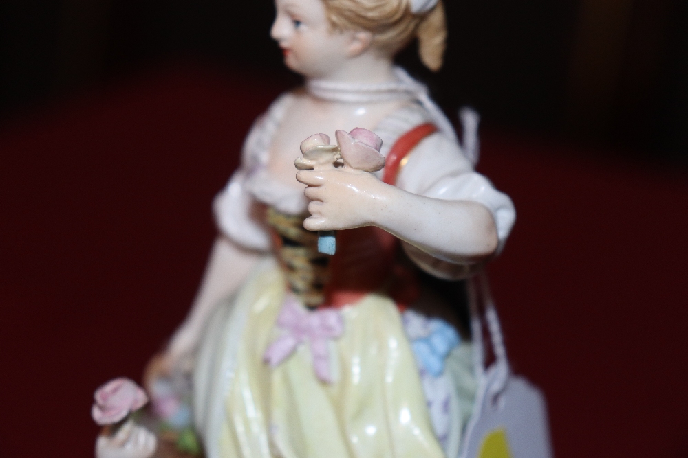 A 19th Meissen figure group, depicting flower sellers and a street vendor gathered around a tree - Image 7 of 12