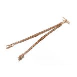A 9ct gold watch chain, 17" (43cm long), 35gms