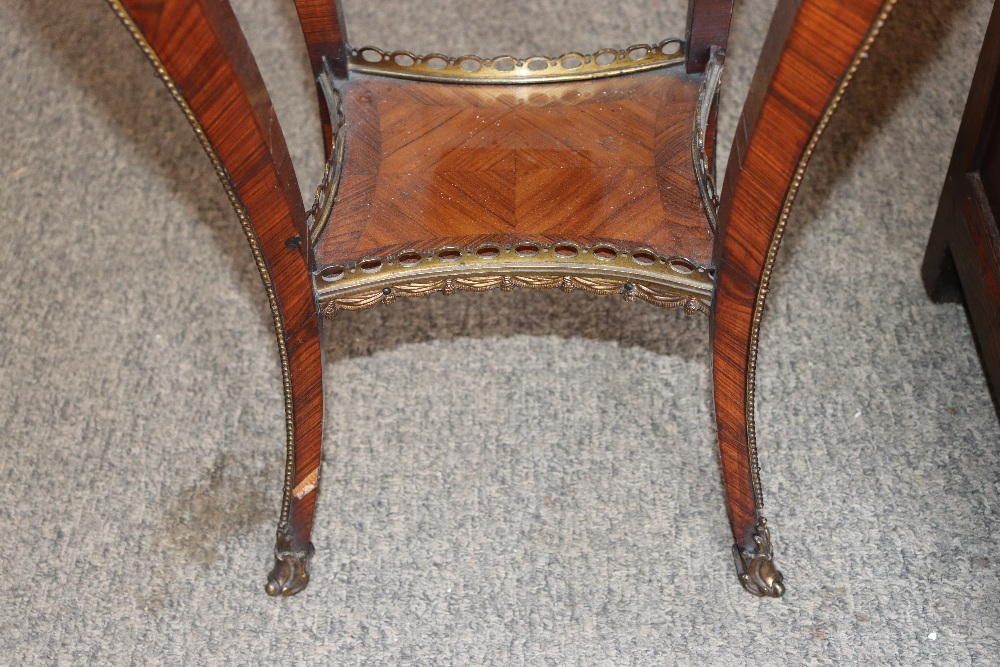 A pair of 19th Century French walnut and cross banded two tier side tables surmounted by pierced - Image 14 of 110