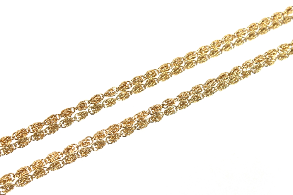 A 9ct gold rope link style necklace, 53" long (136cms), 79gms - Image 2 of 2
