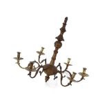 An 18th Century bronze six light chandelier with I