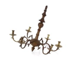 An 18th Century bronze six light chandelier with I