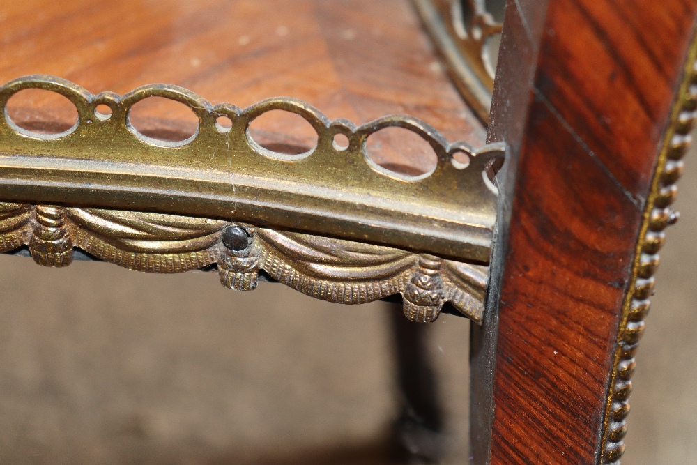 A pair of 19th Century French walnut and cross banded two tier side tables surmounted by pierced - Image 22 of 110