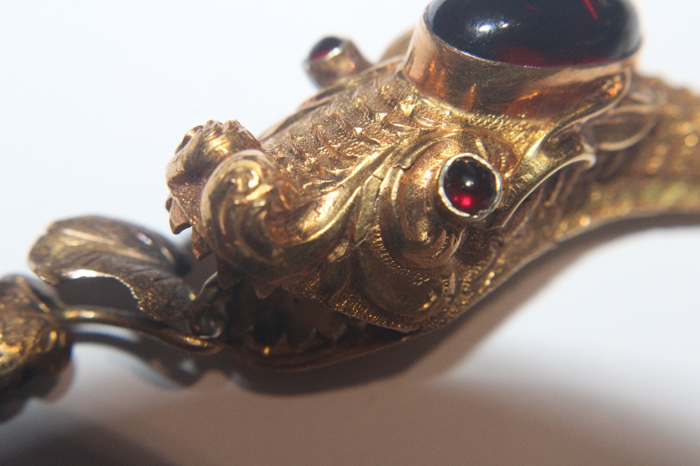 A Victorian yellow metal and garnet set serpent necklace, 18gms total weight, (tests as gold) in - Image 22 of 34