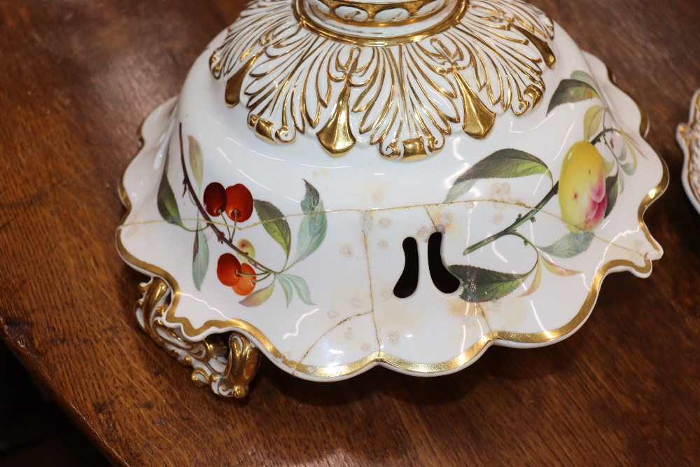 A Davenport Long Port Staffordshire part dessert service, decorated various fruits within foliate - Image 6 of 25