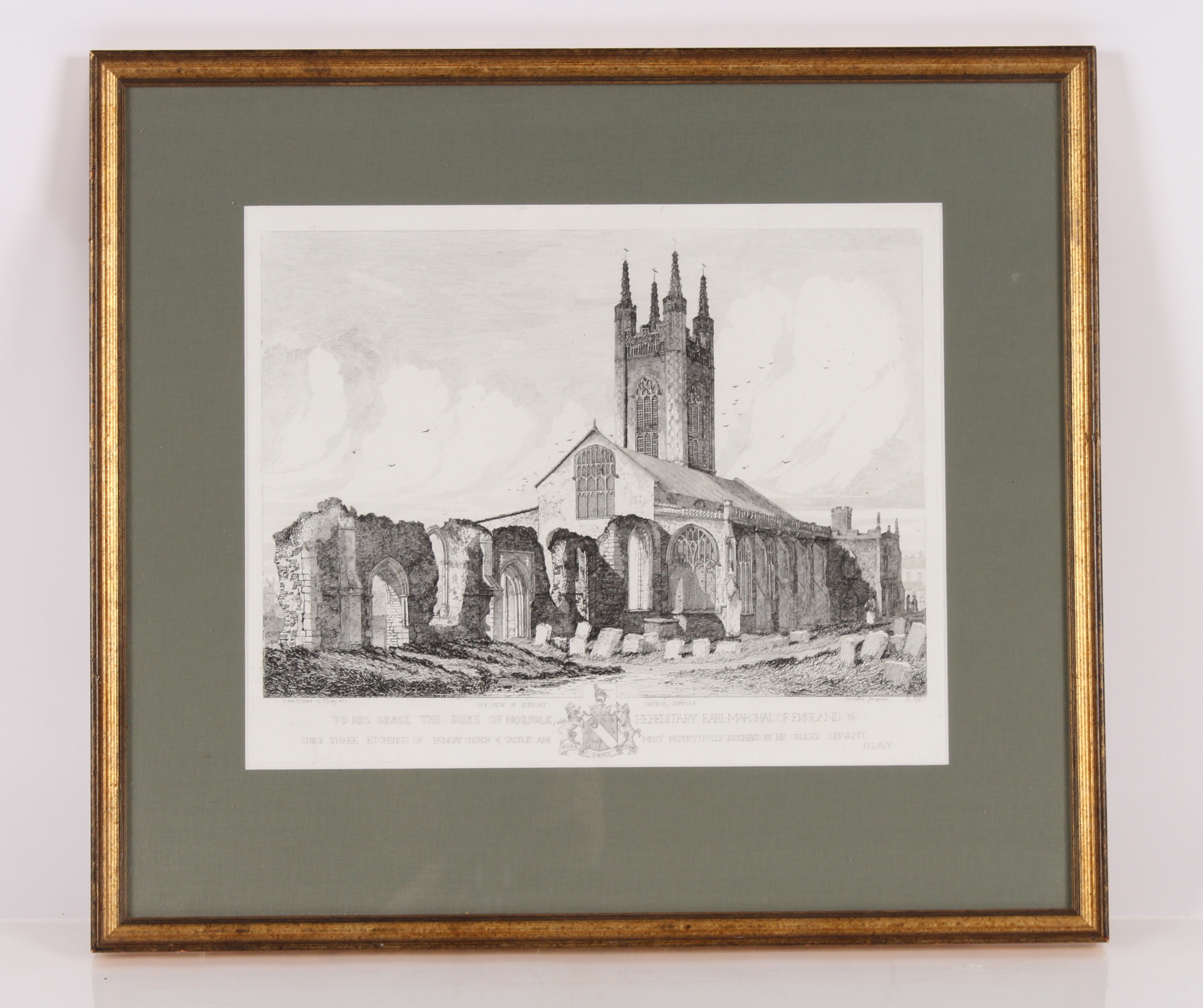 Henry Davey, three etchings depicting the North West view of St Mary's Church, Bungay, the South - Bild 6 aus 6