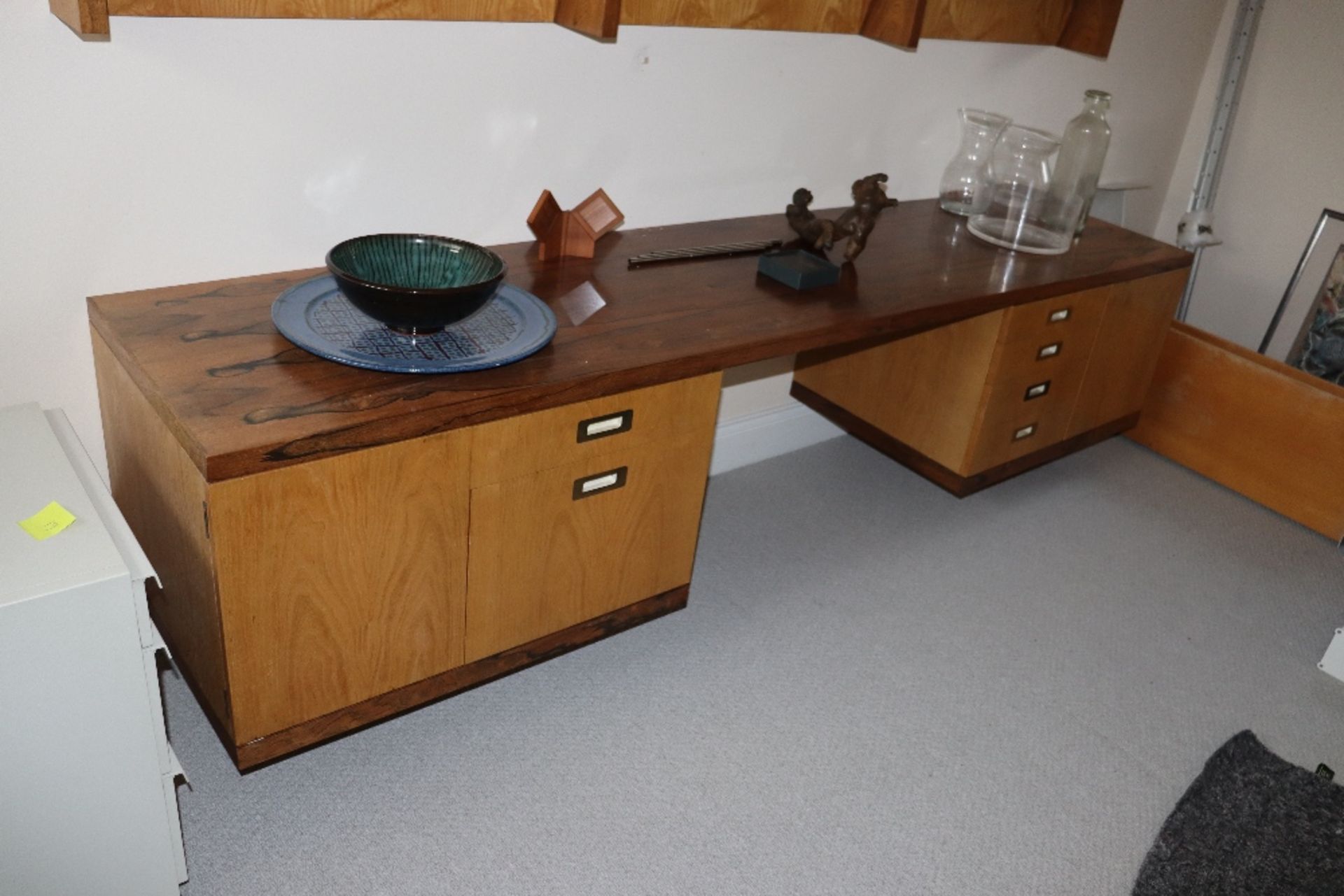 Desmond Ryan, a 1970's rosewood side cabinet fitted adjustable glass shelves and cupboards below, - Image 8 of 26