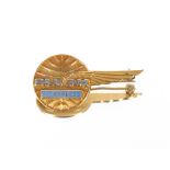 A rare and unusual 1960's / 70's Pan-Am Stewardess pin brooch, marked 10K, 7.8gms