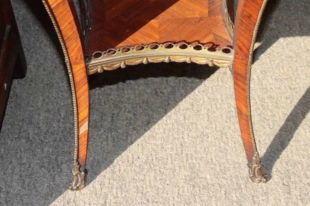 A pair of 19th Century French walnut and cross banded two tier side tables surmounted by pierced - Image 57 of 110