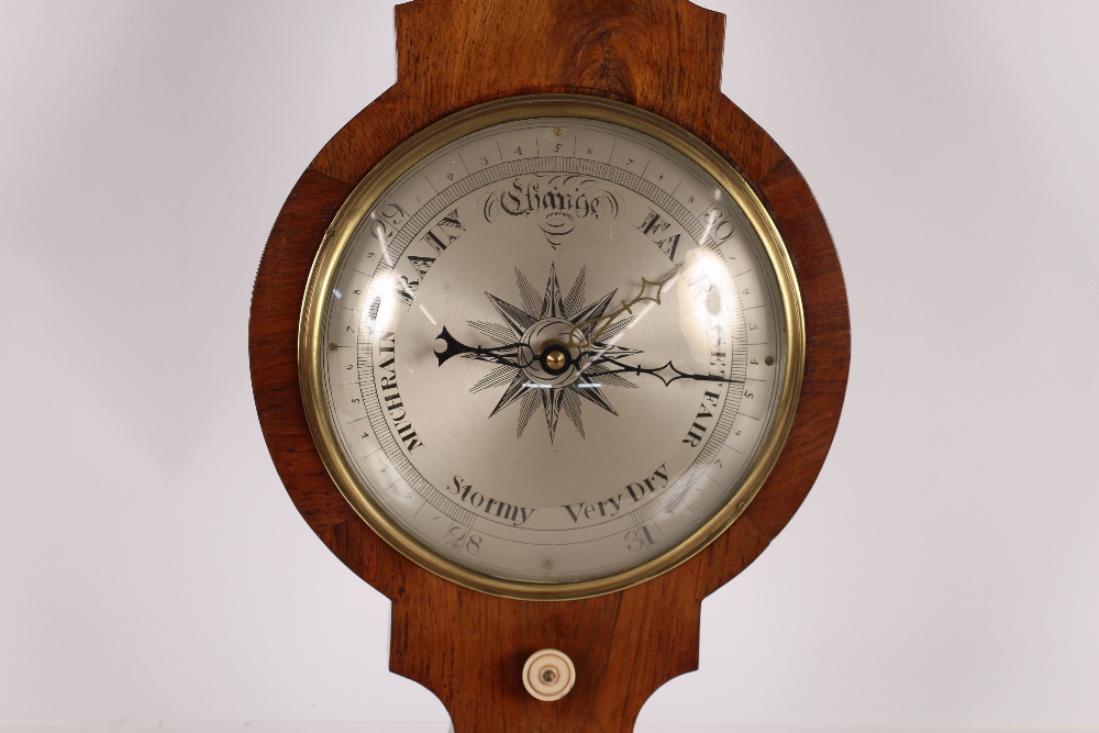 A 19th Century rosewood banjo barometer / thermometer, 99cm - Image 2 of 2