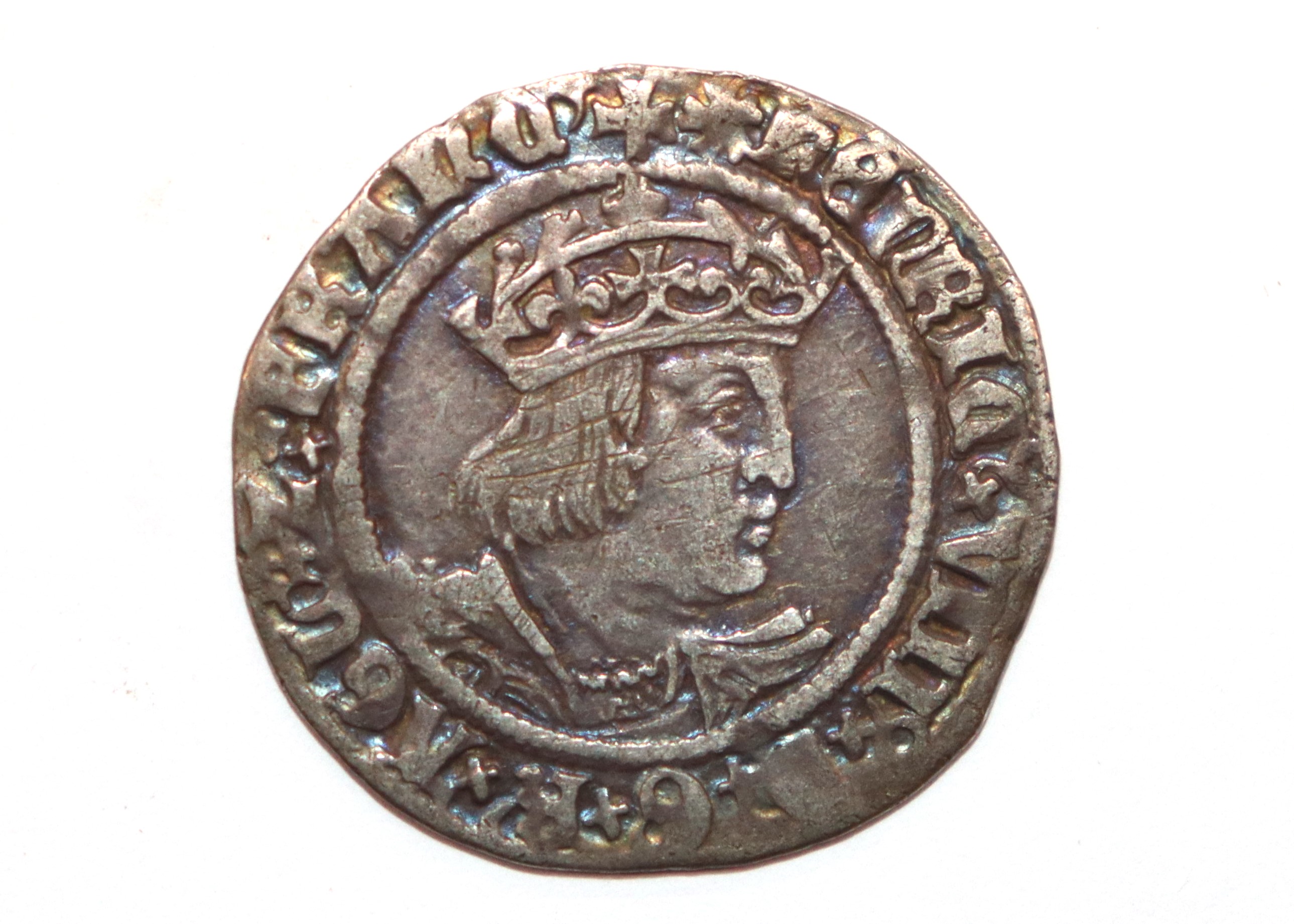A Henry VIII groat, MM rose second coinage London - Image 2 of 4