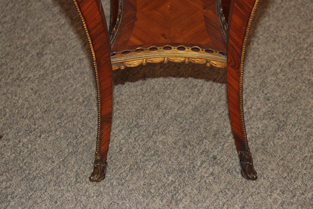 A pair of 19th Century French walnut and cross banded two tier side tables surmounted by pierced - Image 60 of 110