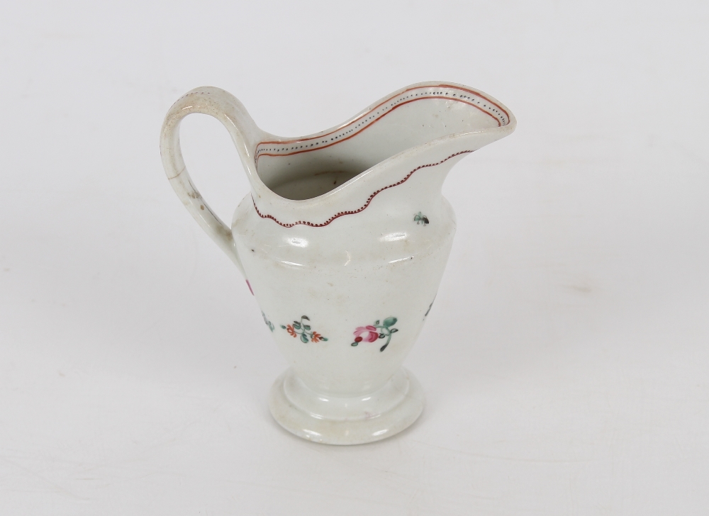 A Newhall porcelain cream jug, decorated basket of flowers with sprays, 11.5cm high - Image 2 of 4