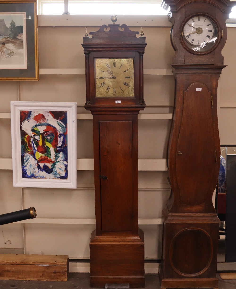 Dickerson of Framlingham, an oak and elm cased cottage longcase clock having square brass dial and - Image 2 of 5