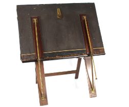 A Victorian mahogany and brass folding folio stand