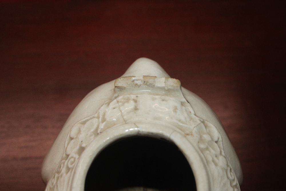 A Chinese blanc de chine water dropper in the form of a water buffalo, having domed detachable - Image 11 of 17