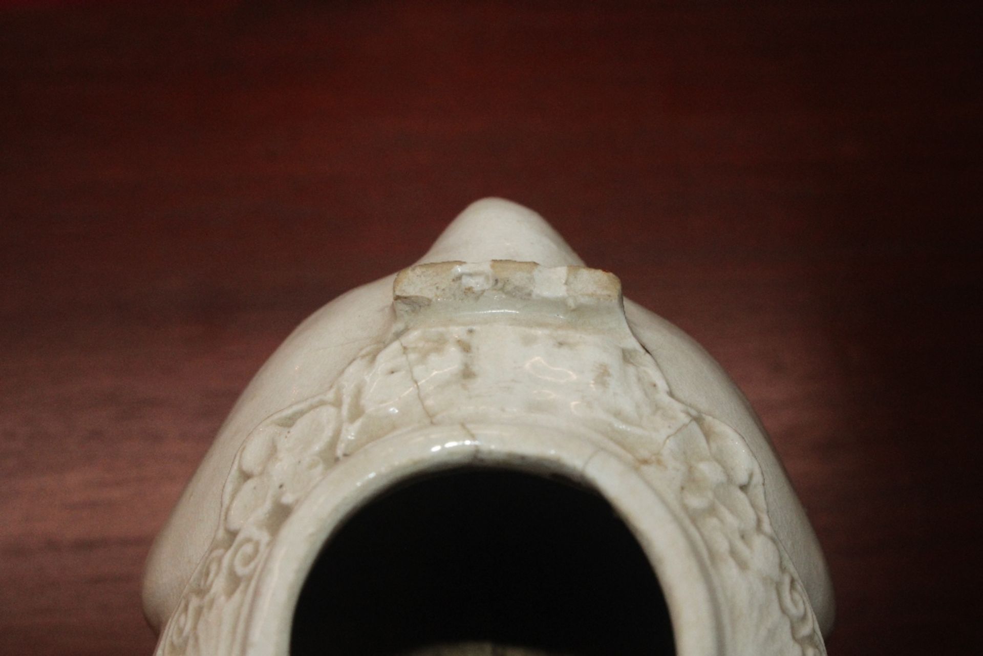 A Chinese blanc de chine water dropper in the form of a water buffalo, having domed detachable - Image 11 of 17