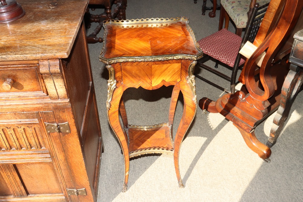 A pair of 19th Century French walnut and cross banded two tier side tables surmounted by pierced - Image 53 of 110