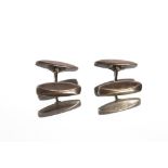 A pair of silver Georg Jensen cuff-links, patent No.90