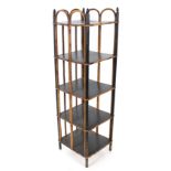 An early 20th Century bamboo five tier whatnot, 92cm high x 27cm wide