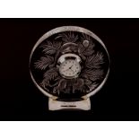 A Lalique "panther" mantel clock, marked Lalique France