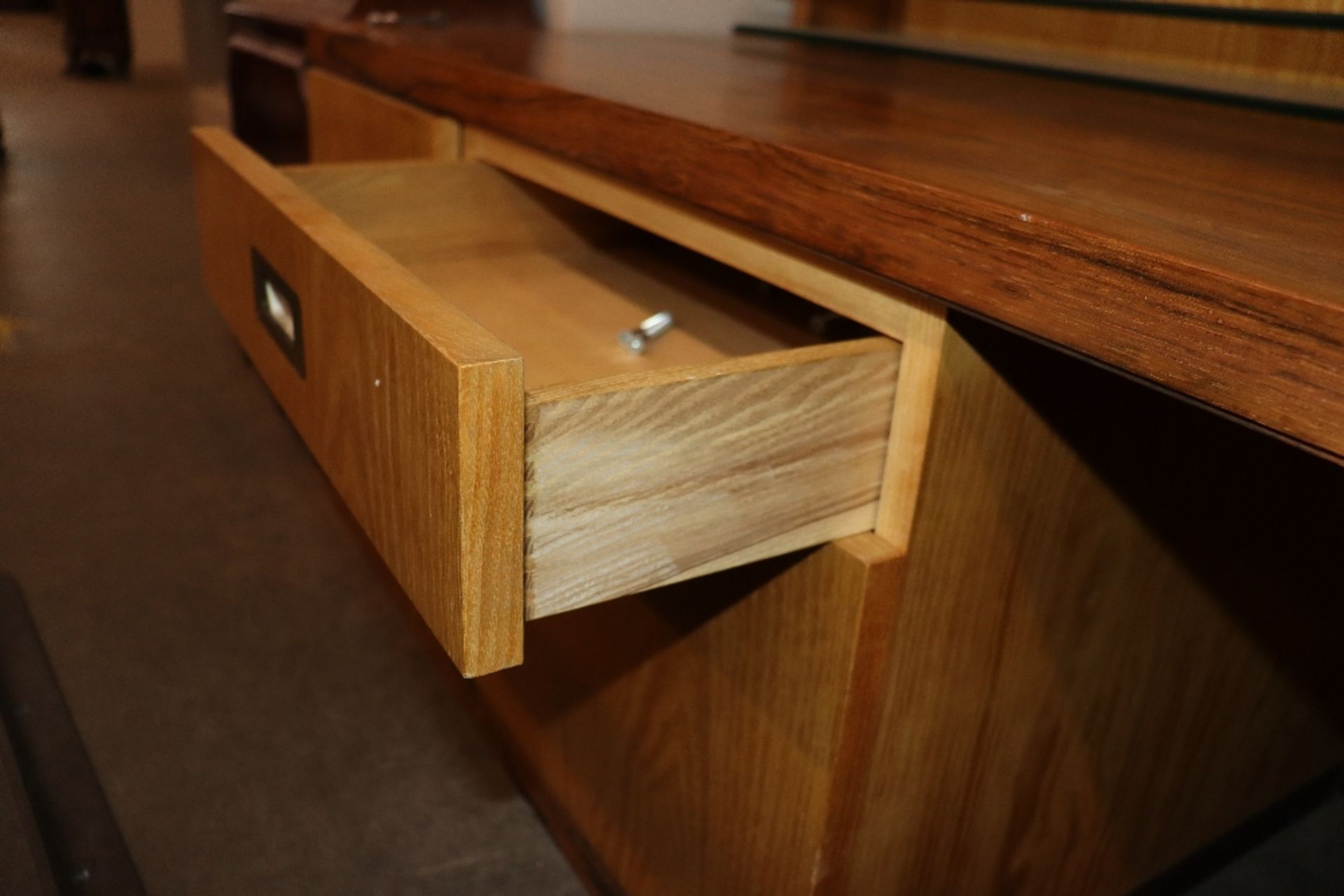 Desmond Ryan, a 1970's rosewood side cabinet fitted adjustable glass shelves and cupboards below, - Image 22 of 26