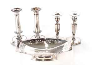 A collection of various plated ware to include two entreé dishes; three pairs of plated