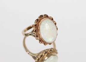 A 9ct gold opal set dress ring, 4gms Size M/N