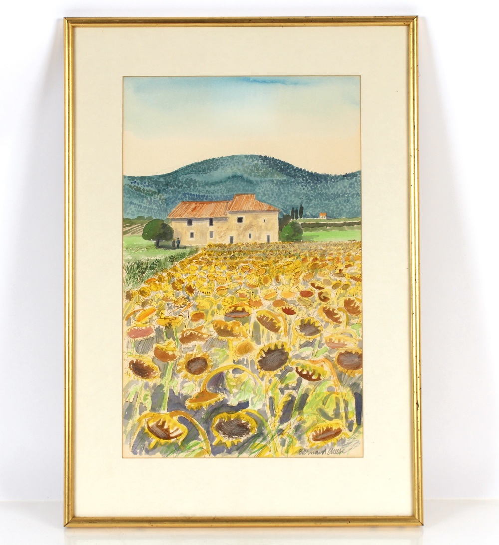 Bernard Cheese, "Sunflowers at Malaucene" pencil signed watercolour, 47cm x 29.5cm - Bild 2 aus 4